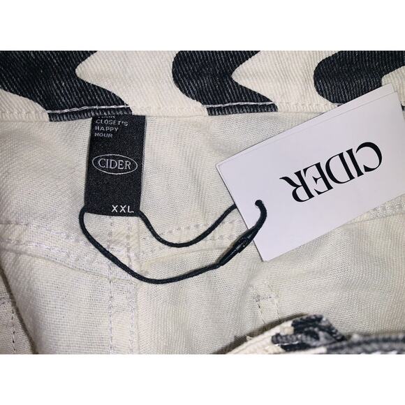 Cider denim Jeans Wavy Pattern 80s Geometric XXL New With Tags - Picture 4 of 6